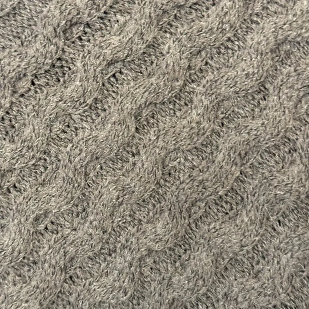Gray Sweater Poncho With Cowl Neck & Fringe - Picture 6 of 7
